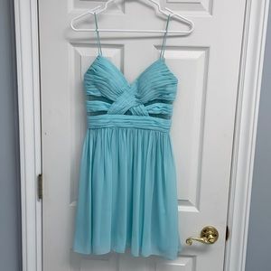Hailey Logan by Adrianna Papell cutout ice blue skater dress